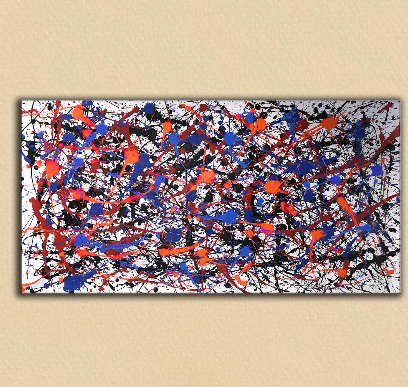 Cuadro Pintado a Mano Oleo , estilo Pollock