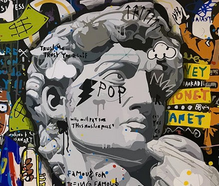 Cuadro Street Art "David rockstar"