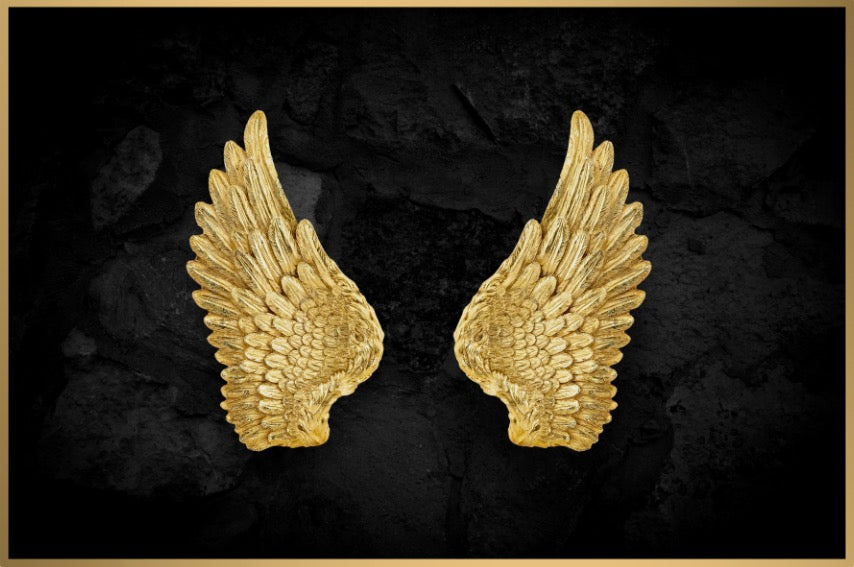 Cuadro de alas de angel doradas