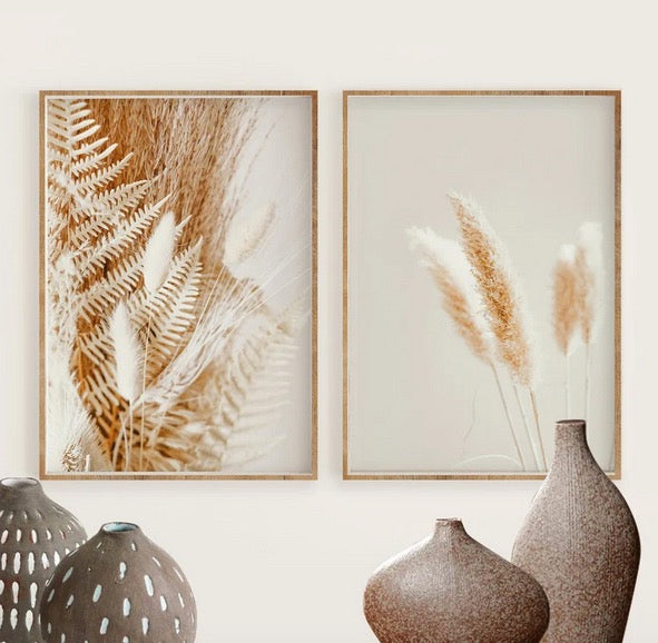 Set 2 Cuadros botanico pampas