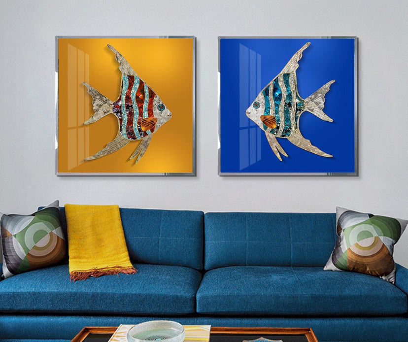 Set 2 Cuadros de animales , peces
