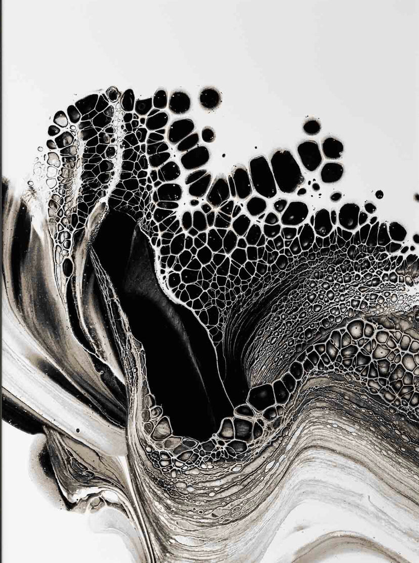 Set 3 Cuadros modernos abstractos blanco y negro