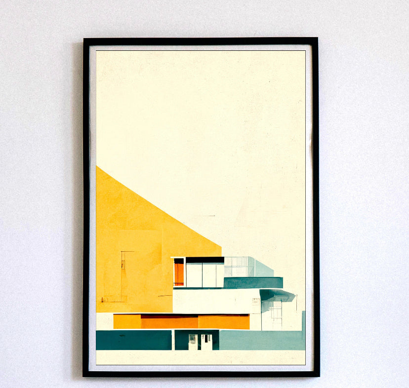 Set 2 cuadros de arquitectura moderna
