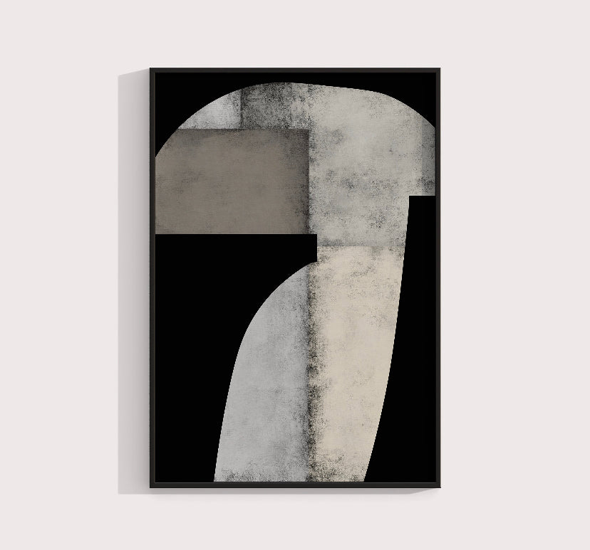 Set 2 Cuadros abstractos blanco y negro , beige