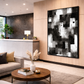 Cuadro Canvas XL 81 , Abstracto blanco y negro