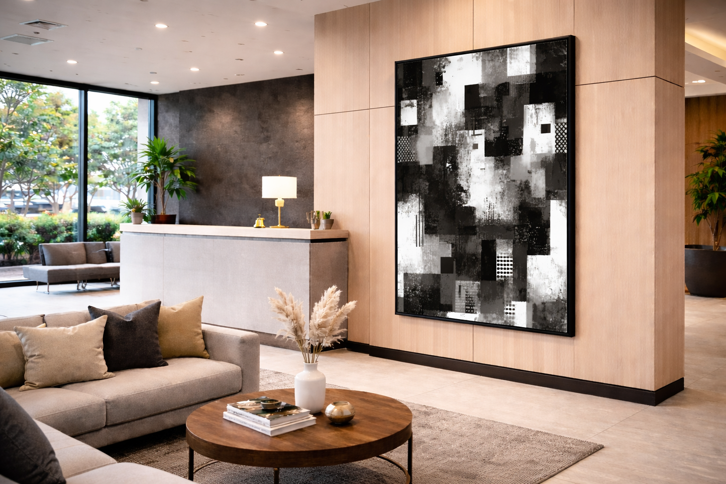 Cuadro Canvas XL 81 , Abstracto blanco y negro