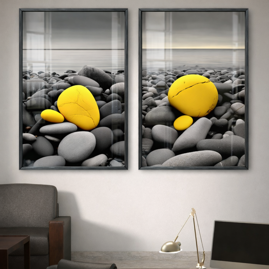 Set 2 Cuadros rocas minimalismo