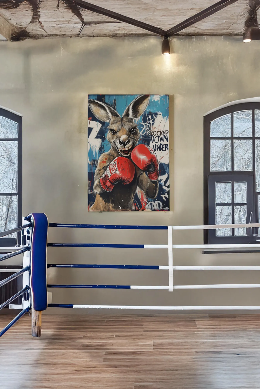 Cuadro de animales, canguro popart graffiti