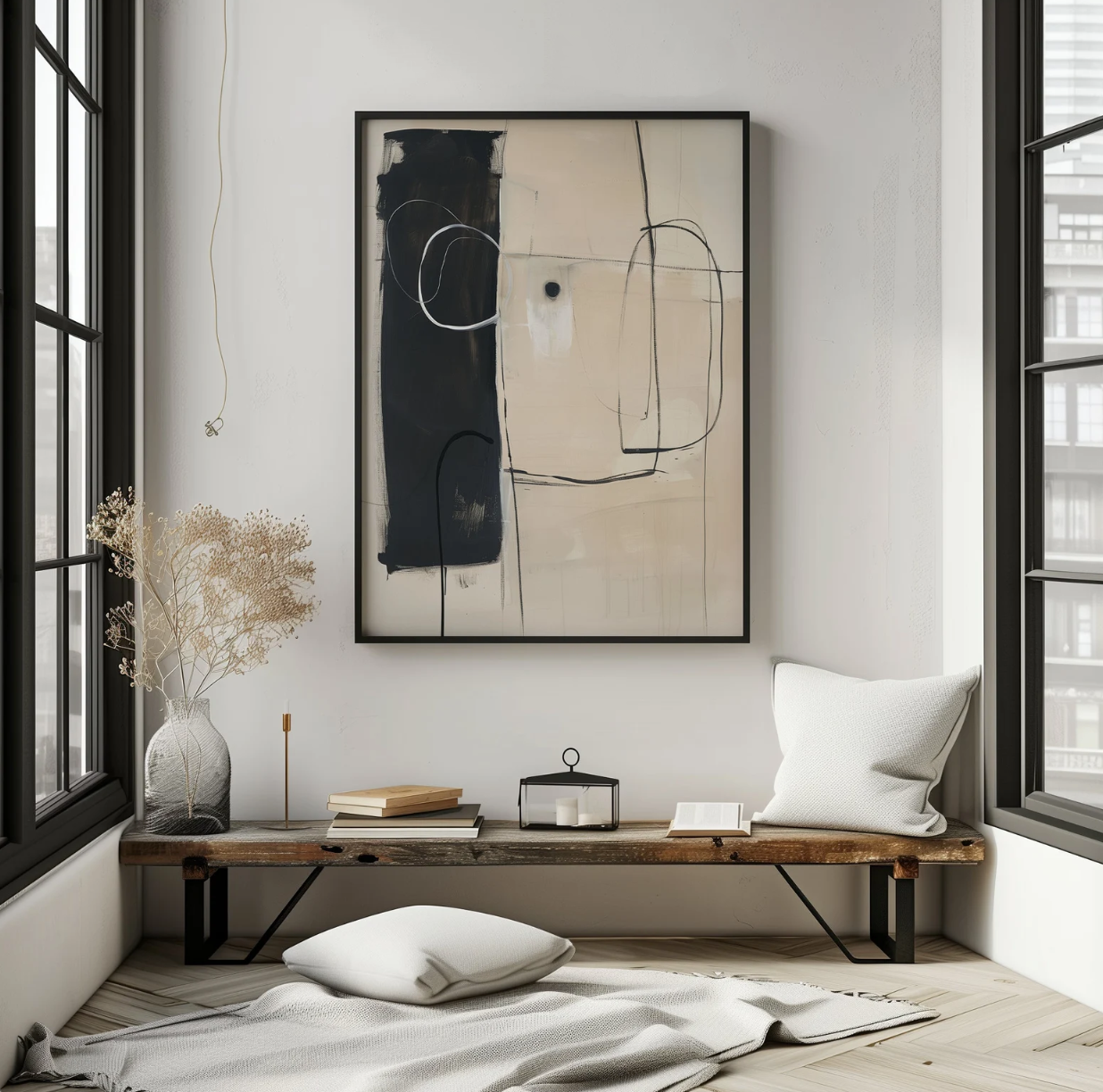 Cuadro Neutro y Beige , Abstracto SIEK 3
