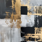 Set 2 Cuadros Abstractos Dorados y Negros