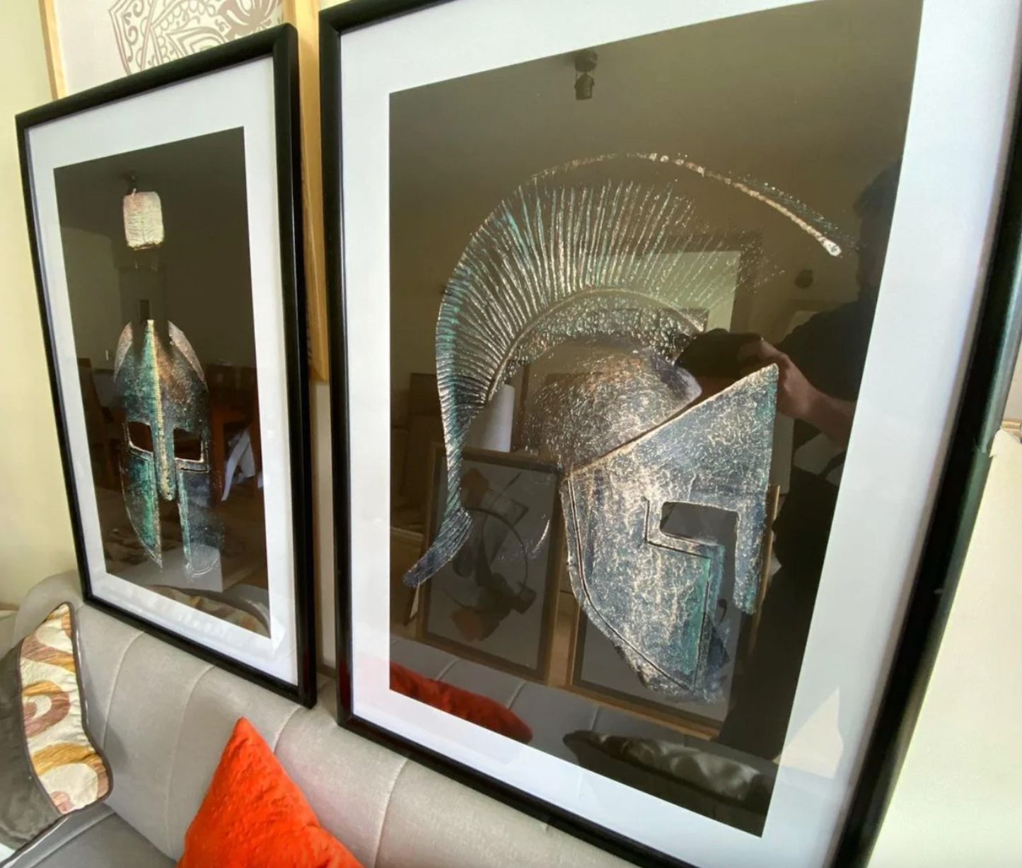 Set 2 Cuadros Cascos Griegos,  Edad antigua