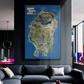 Cuadro de GTA 5 , map,   videojuegos y hobbies.