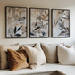 Set 3 Cuadros hojas botanico, tonos neutros beige