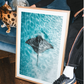 Cuadro de Animales y oceano , Mantarraya