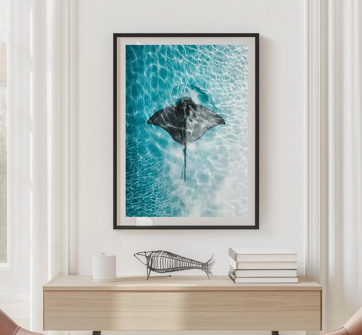 Cuadro de Animales y oceano , Mantarraya