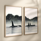 Set 2 Cuadros de animales, Ballenas Orcas