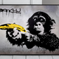Cuadro Banksy , Urbano , Arte Pop, Mono con banana