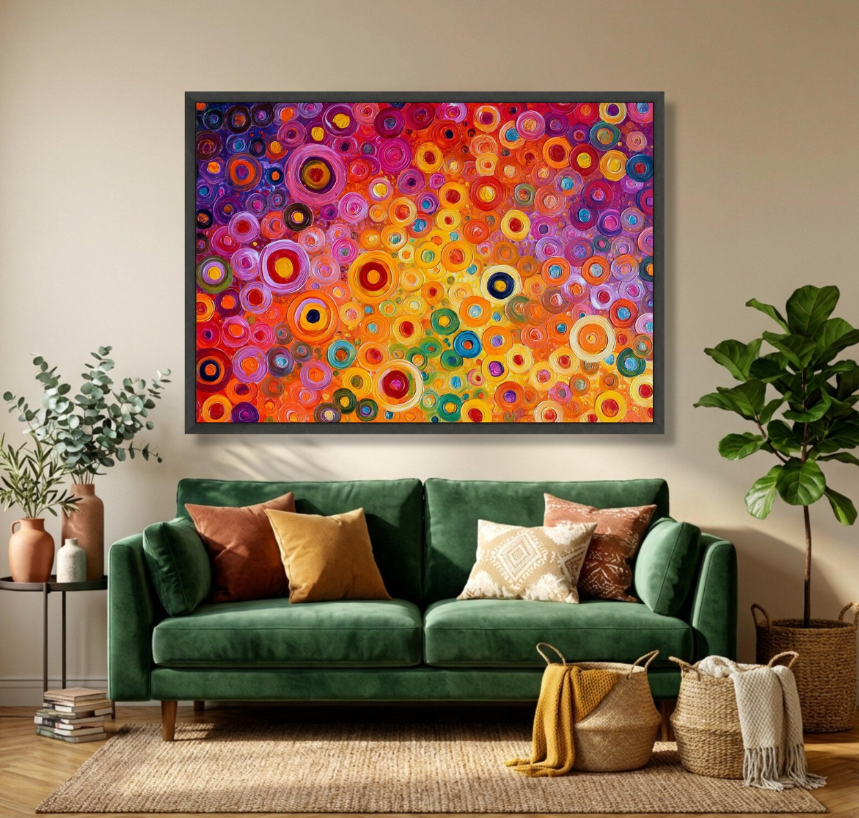 Cuadro Canvas XL 83 , Abstracto Circulos de colores.