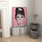 Cuadro de Audrey Hepburn rosa, Mascando Chicle pop