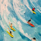 Cuadro Pintado a Mano textura , Surf
