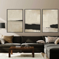 Set 3 Cuadros Abstractos beige negro