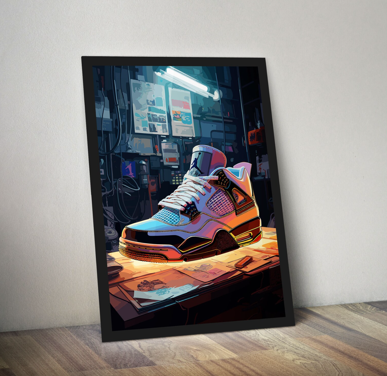 Cuadro de zapatillas Street Art y cultura pop,  Nike air Jordan 4