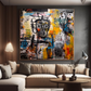 Cuadro Pintado a Mano textura,  Estilo Basquiat