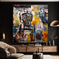 Cuadro Pintado a Mano textura,  Estilo Basquiat