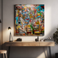 Cuadro Pintado a Mano textura,  Estilo Basquiat 2