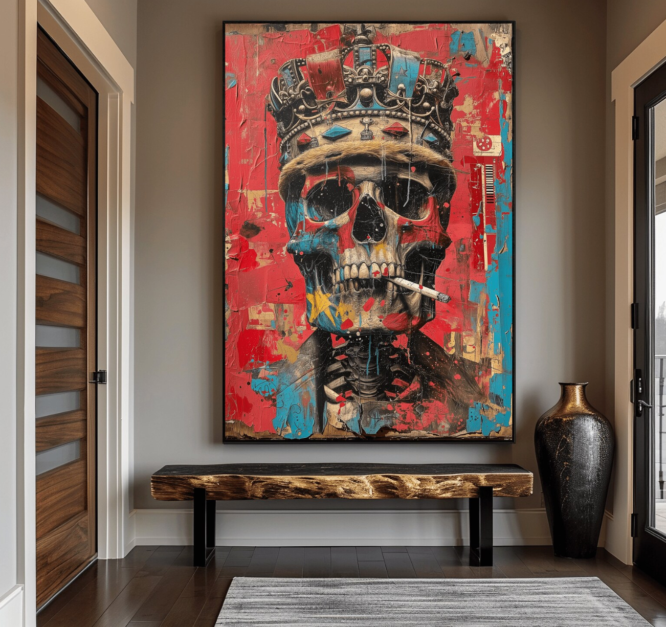 Cuadro Pop Art , Calavera coronada