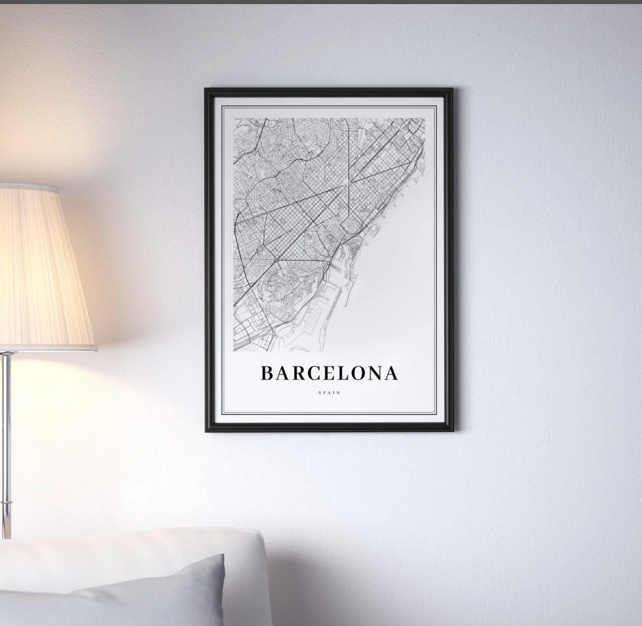 Cuadro Mapa de ciudad Barcelona