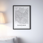 Cuadro Mapa de ciudad Santiago