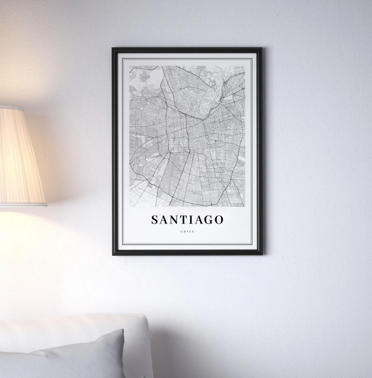 Cuadro Mapa de ciudad Santiago