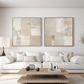 Set de 2 Cuadros Abstractos , Tonos beige y neutros 2