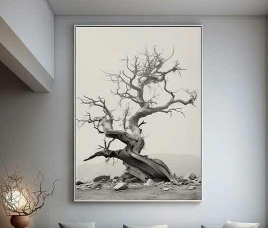 Cuadro Botanico , Árbol blanco y negro