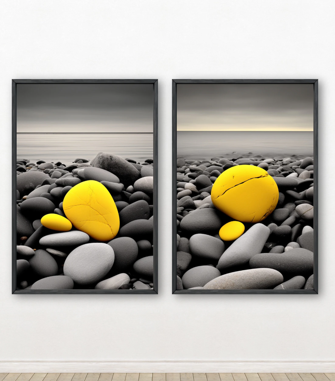 Set 2 Cuadros rocas minimalismo