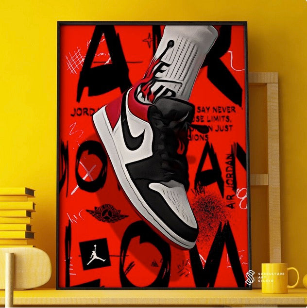 Cuadro de zapatillas Street Art y cultura pop " Nike Jordan "