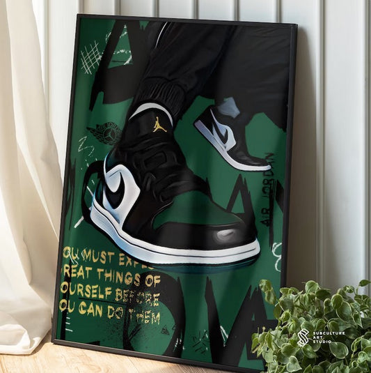 Cuadro de zapatillas Street Art y cultura pop " Nike Jordan 4 "