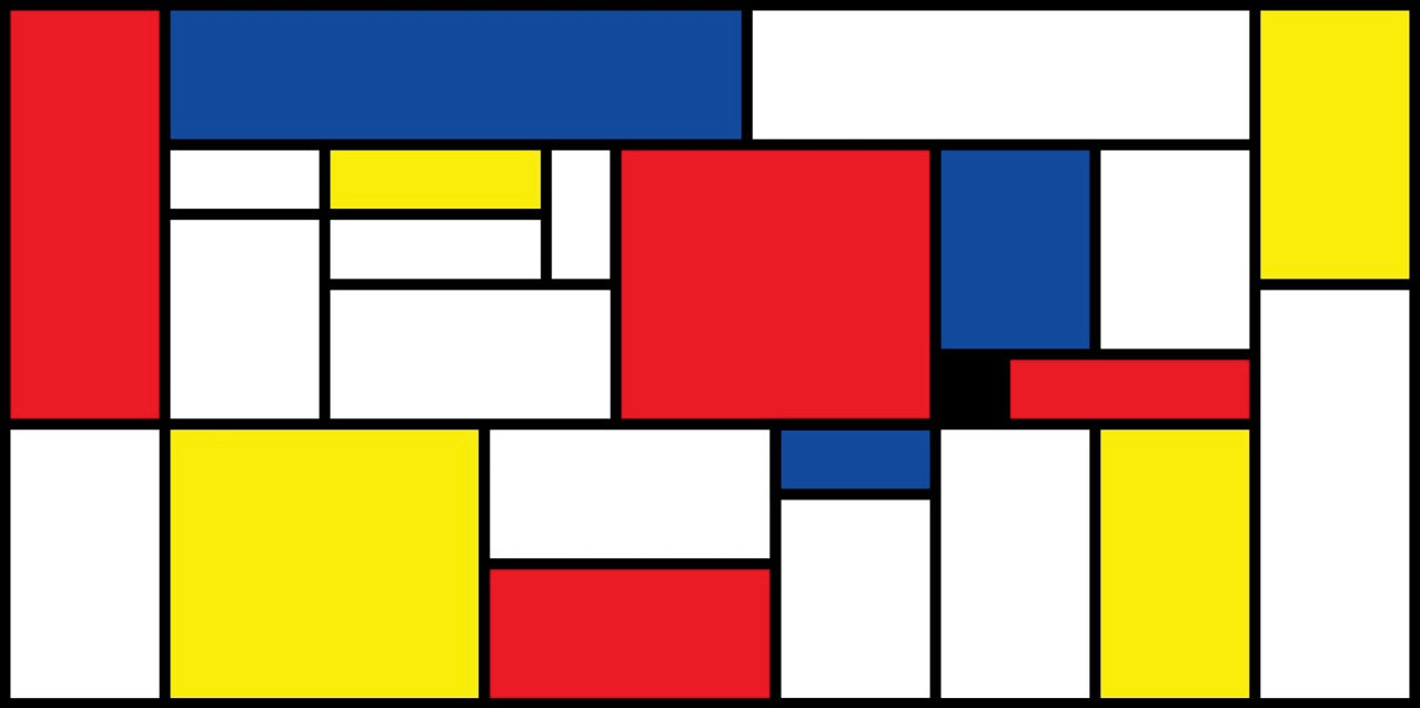 Cuadro abstracto geometrico estilo Piet Mondrian