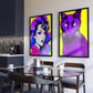 Set 2 Cuadros pop art , gato  y modelo