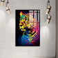 Cuadro de animales , leopardo de neon
