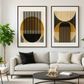Set 2 Cuadros abstractos geometricos , negros y cafes