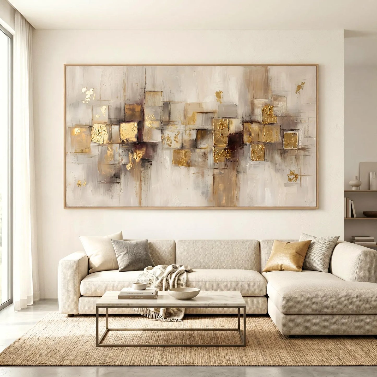 Cuadro Canvas XL 85 , Abstracto en dorados