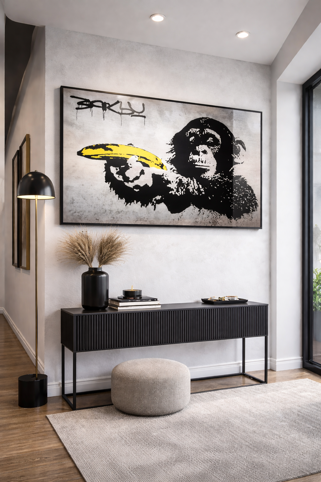 Cuadro Banksy , Urbano , Arte Pop, Mono con banana