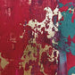 Cuadro Pintado a Mano textura , Rojos y Turquesas 2