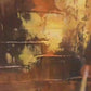 Cuadro Pintado a Mano textura, Moderno Abstracto Ocaso