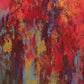 Cuadro Pintado a Mano textura , Rojos y turquesas