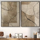 Set 2  Cuadros abstractos , beige y negros