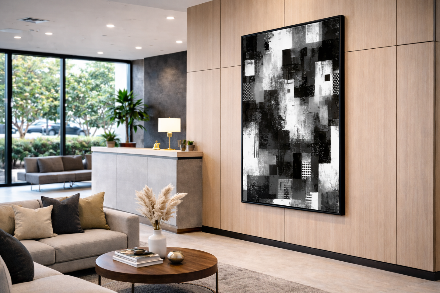 Cuadro Canvas XL 81 , Abstracto blanco y negro