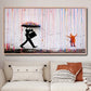 Cuadro Street Art "lluvia de color estilo Banksy "
